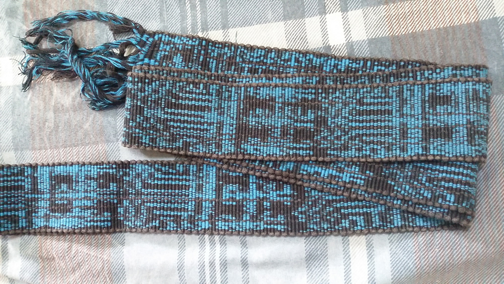 Traditional Guatemalan Faja (belt) Blue and Black –